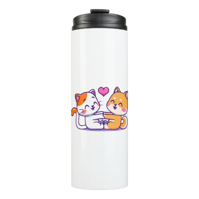 Garrafa Térmica Gato E Shiba Inu (Frente)
