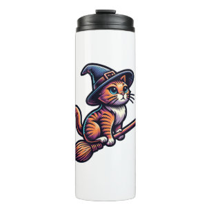 Garrafa Térmica Gato Feiticeiro Halloween Bruxas Mystical Cat Love