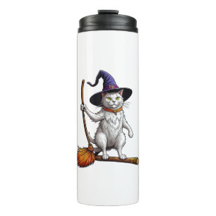 Garrafa Térmica Gato Feiticeiro Halloween Bruxas Mystical Cat Love