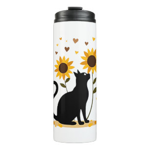 Garrafa Térmica Gato Girassol Árvore de Natal Girassol Gato Amante
