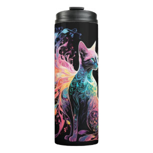 Garrafa Térmica Gato Holográfico Espectral: Um Prismo de Elegância