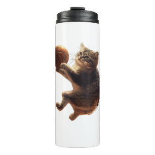 Garrafa Térmica Gato Jogando Basquete Gatos Engraçados Mamãe Meia