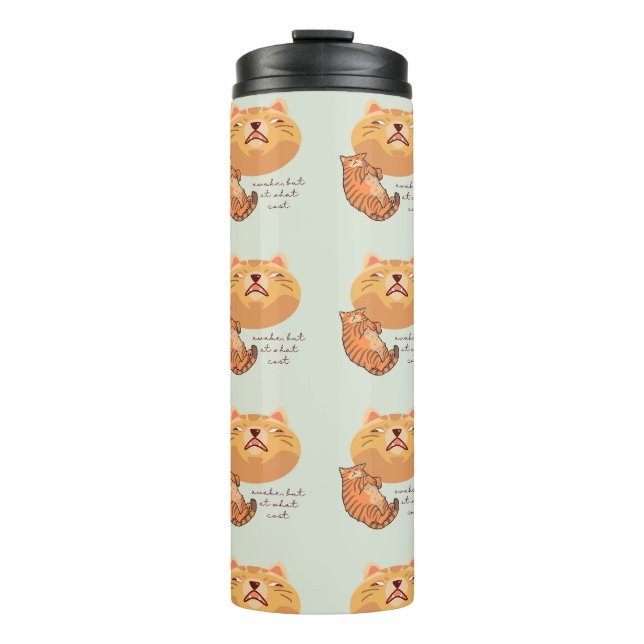 Garrafa Térmica Gato Laranja Cansado (Frente)
