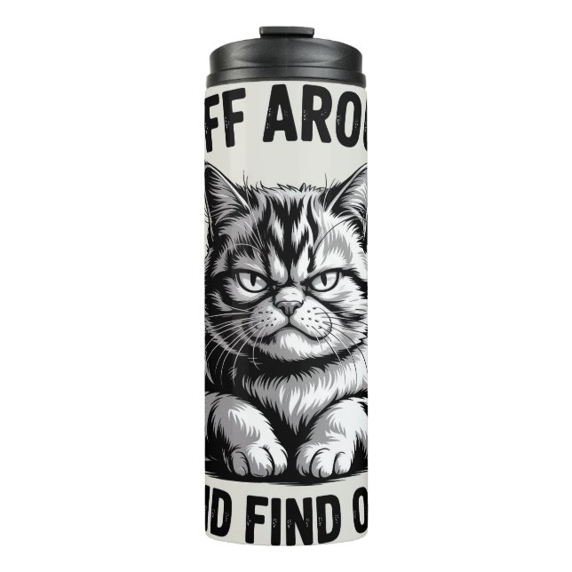 Garrafa Térmica Gato Mal-Humorado Engraçado (Frente)