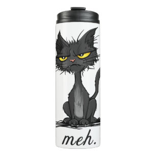 Garrafa Térmica GATO MAL-HUMORADO - Gato Engraçado - Presente para