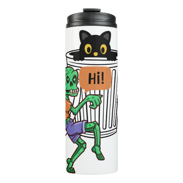 Garrafa Térmica Gato Medroso Halloween (Frente)