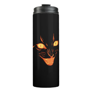 Garrafa Térmica Gato Negro Assustador Rosto de Halloween Costume A
