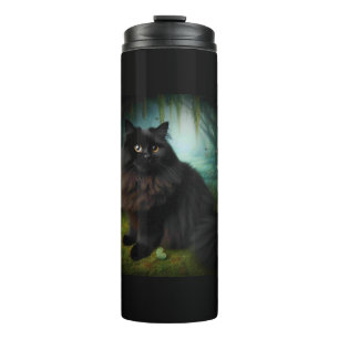 Garrafa Térmica Gato Negro Fluffy na Mistura Woods