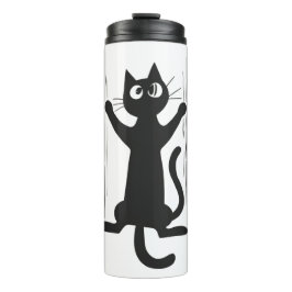 Garrafa Térmica Gato Negro Segurando