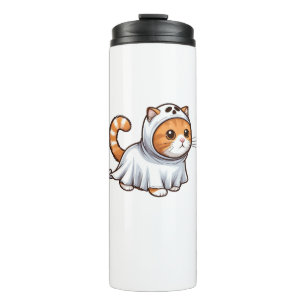 Garrafa Térmica Gato no Fantasma para o Halloween