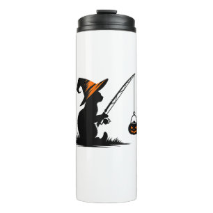 Garrafa Térmica Gato Pescado Abóbora-Abóbora-Vestígio-Gato