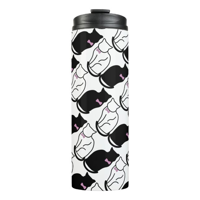 Garrafa Térmica Gato Preto e Branco (Frente)