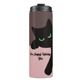 Garrafa Térmica Gato Preto Engraçado Espiando Personalizado Estéti