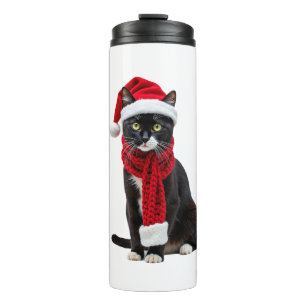 Garrafa Térmica Gato Preto Feio do Natal Chapéu de Papai Noel Cach