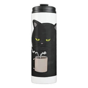 Garrafa Térmica Gato Preto Mal-Humorado com Café Manhã Mal-Humorad