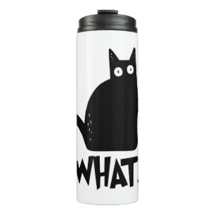 Garrafa Térmica Gato Que_ Engraçado Gato Preto