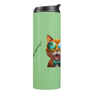 Garrafa Térmica Gato que sorri com óculos de sol