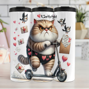 Garrafa Térmica Gato rabugento num Patinete