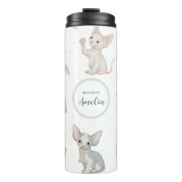 Garrafa Térmica Gato Sphynx Fofo de Volta às Aulas Personalizado