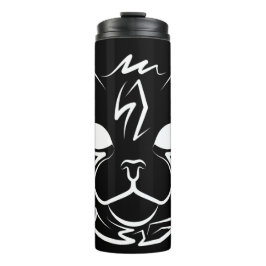 Garrafa Térmica Gato Tribal Negro e Branco