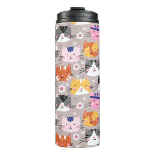 Garrafa Térmica Gatos Cons Coloridos