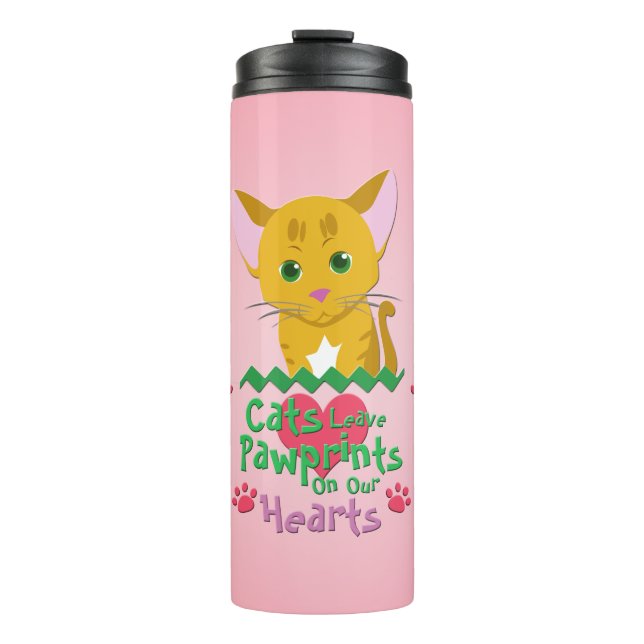 Garrafa Térmica Gatos Deixam Pawprint (Frente)