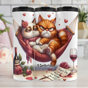 Garrafa Térmica Gatos Engraçados em Hammock