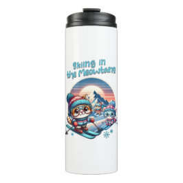 Garrafa Térmica Gatos esquiando nas Meowtain