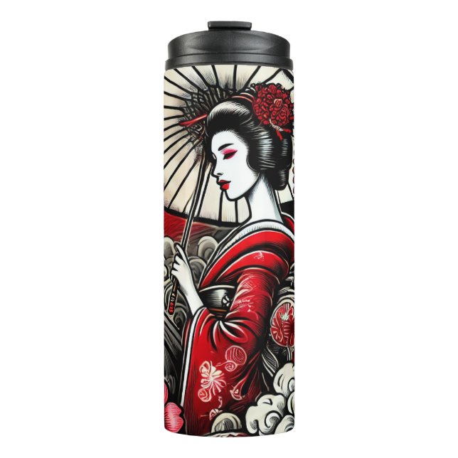 Garrafa Térmica Geisha Art Stainless Steel Tumbler (Frente)