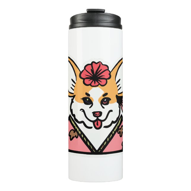 Garrafa Térmica Geisha Corgi Dog Lover Welsh (Frente)