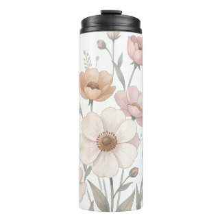 Garrafa Térmica Gentle Anemone Bouquet Watercolor Softness