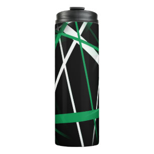 Garrafa Térmica Geometria Urbana Preto Branco Verde