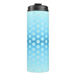 Garrafa Térmica Geométrico bonito de Azul e Pêssego