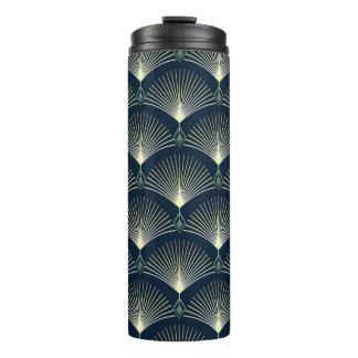 Garrafa Térmica Geométrico Elegante: Deco de Arte Azul.