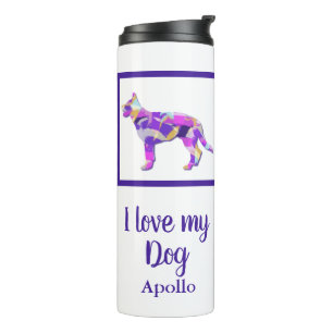 Garrafa Térmica German shepherd Cão Silhueta PurplePY&B
