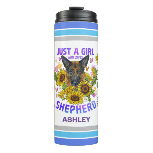 Garrafa Térmica German shepherd Lover Sunflower Trainer Floral