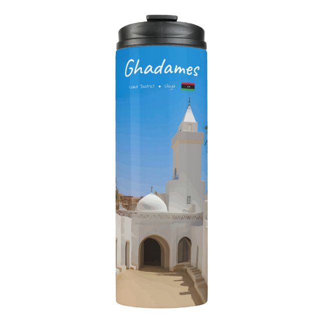 Garrafa Térmica Ghadames, Líbia - Mesquita Branca (Frente)