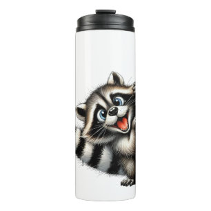 Garrafa Térmica Gif de Natal Adorable Raccoon - Feriado Bonito