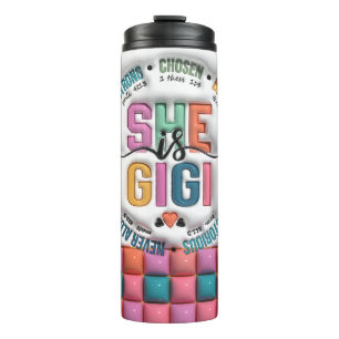 Garrafa Térmica Gigi/Dia de as mães 3D bonito