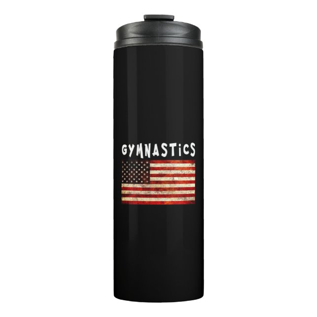 Garrafa Térmica Ginástica Grunge Americana Bandeira EUA (Frente)