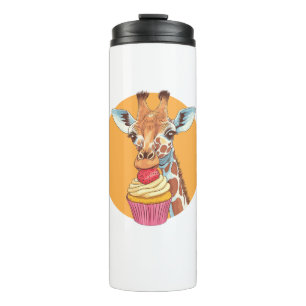 Garrafa Térmica Girafa Com Cupcake
