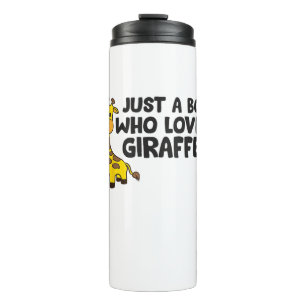 Garrafa Térmica Girafa Engraçada Apenas Um Menino Que Ama Girafas