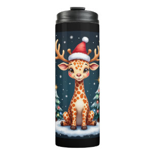 Garrafa Térmica Giraffe Reindeer Papai noel Árvore De Natal Engraç