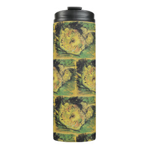 Garrafa Térmica Girasóis de Van Gogh - Arte Floral Amarelo Vibrant