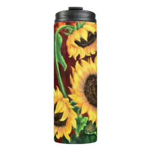Garrafa Térmica Girassóis Amarelos Tumbler Térmico