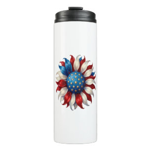 Garrafa Térmica Girassol Bandeira Americana 4 De Julho