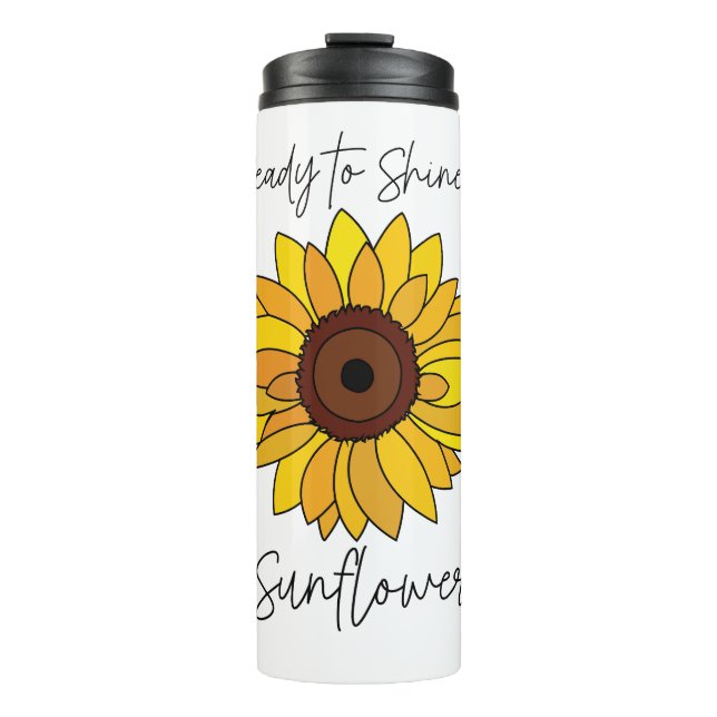 Garrafa Térmica Girassol pronto para brilhar girassol (Frente)