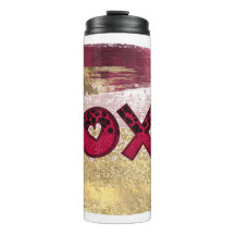 Glam Glitter Ouro Vermelho Luxo XOXO Dia dos Namor