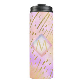 Garrafa Térmica Glama de Impressão Dourada Rosa Brilhante bonito