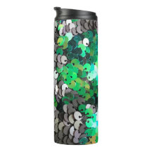 Glamour brilhante elegante verde cinza sequências